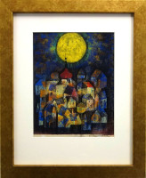 Ota Janeček - Měsíc nad městem - originál 